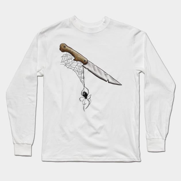 Spider knife Long Sleeve T-Shirt by OktInk